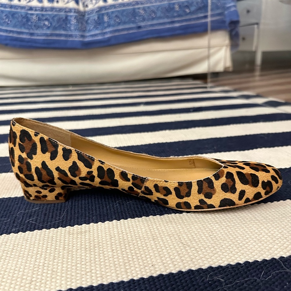 J Crew Lily Calf Hair Leopard Print Flats